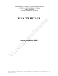 PLAN CURRICULAR Versi&oacute;n preliminar 2009-2