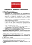 L`appel pour un r&eacute;f&eacute;rendum : mode d`emploi