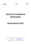 OFFICE DE TOURISME DE FRONTIGNAN BILAN QUALITE 2014
