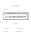 LA REMEDIATION FACE A L`HETEROGENEITE