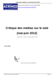Critique des m&eacute;dias sur le web (mai-juin 2012)