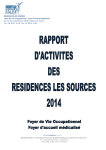 Rapport d`Activité Les Résidences Les sources