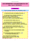 LES DERNIERES ACQUISITIONS 26avril 2013