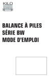 BALANCE &Agrave; PILES S&Eacute;RIE BW MODE D`EMPLOI