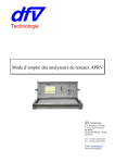 Mode d`emploi des analyseurs de réseaux APRV