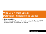 Web 2.0 / Web Social Définition, typologie et usages