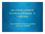 Les médicaments homéopathiques à l`officine