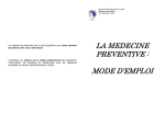 LA MEDECINE PREVENTIVE : MODE D`EMPLOI