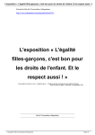 L`exposition &laquo; L`&eacute;galit&eacute; filles-gar&ccedil;ons, c`est bon pour