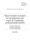 Mode d`emploi du dossier RAEP - Ministère de la Culture et de la