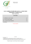 Les cadres d`emplois dans la FPC