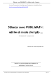 Débuter avec PUBLIMATH : utilité et mode d`emploi