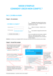 MODE D`EMPLOI COMMENT CREER MON COMPTE ?
