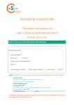 Dossier de candidature - Label Culture et santé 2016-2018