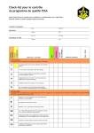 Check-list pour le contrôle du programme de qualité FSSA