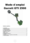 Mode d´emploi Garrett GTI 2500