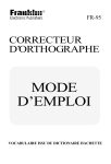 MODE D`EMPLOI - Franklin Electronic Publishers, Inc.