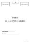 DOSSIER DE CONSULTATION MEMOIRE