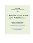 “La civilisation des moeurs selon Norbert Elias.”