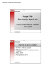 Projet FRC Bien manger à petit prix Plan de la présentation