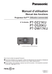 Manuel d`utilisation du PT-DZ21K / PT-DS20K / PT