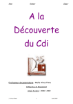 Livret découverte du CDI - Professeurs Documentalistes en collège