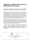 Quelques conseils concernant les d&eacute;clarations d`accident