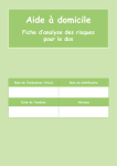Fiche d`analyse des risques pour le dos