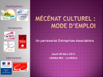 MECENAT CULTUREL : MODE D`EMPLOI