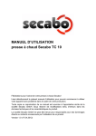 MANUEL D`UTILISATION presse &agrave; chaud Secabo TC 10