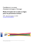 Candidature &agrave; un poste d`assistant de langue &agrave; l`&eacute;tranger