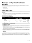 Remarque sur l`ajout de fonctions au BDP-09FD