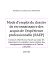 Mode d`emploi du dossier RAEP - Ministère de la Culture et de la