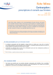 Contraception : prescriptions et conseils aux femmes