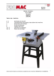 Mode d`emploi Scie table Modèle Table des matières