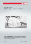 Mode d`emploi S&egrave;che-linge &agrave; pompe &agrave; chaleur