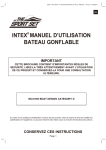 INTEX® MANUEL D`UTILISATION BATEAU GONFLABLE