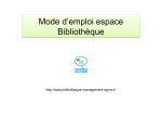 Mode d`emploi espace Bibliothèque