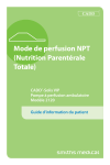 Mode de perfusion NPT (Nutrition Parent&eacute;rale Totale)