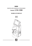 Modèle LM-1200 MODE D`EMPLOI