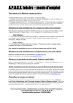 A.P.A.C.E. loisirs &ndash; mode d`emploi