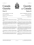 Canada Gazette, Part II - Publications du gouvernement du Canada