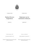 Medical Devices Regulations Règlement sur les instruments médicaux