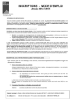 INSCRIPTIONS - MODE D`EMPLOI Ann&eacute;e 2014 - Saint