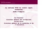 La réforme 2008 du crédit impôt recherche : mode d`emploi