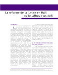 La réforme de la justice en Haïti ou les affres d`un défi