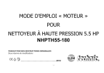 mode d`emploi « moteur » pour nettoyeur à haute pression 5.5 hp