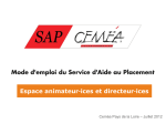 Mode d`emploi SAP : 1&egrave;re connexion