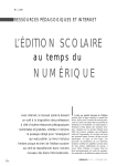 L`ÉDITION SCOLAIRE NUMÉRIQUE