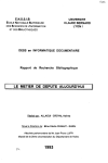 M&eacute;tier de d&eacute;put&eacute; aujourd`hui/rapport de recherche